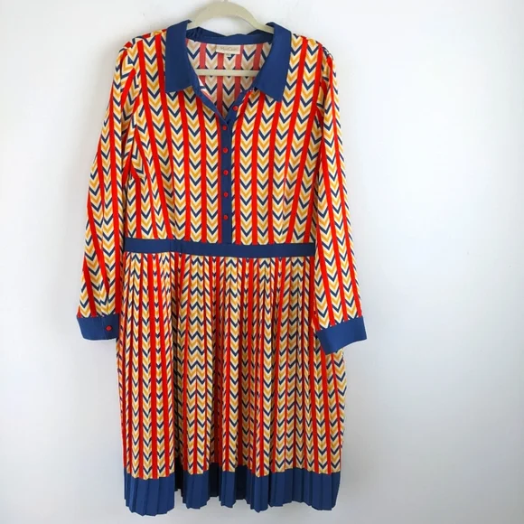 Modcloth Multicolor Chevron Midi Dress - Picture 2 of 12